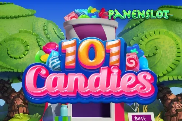 Tampilan visual cerah dan penuh warna dari slot 101 Candies dengan simbol permen.